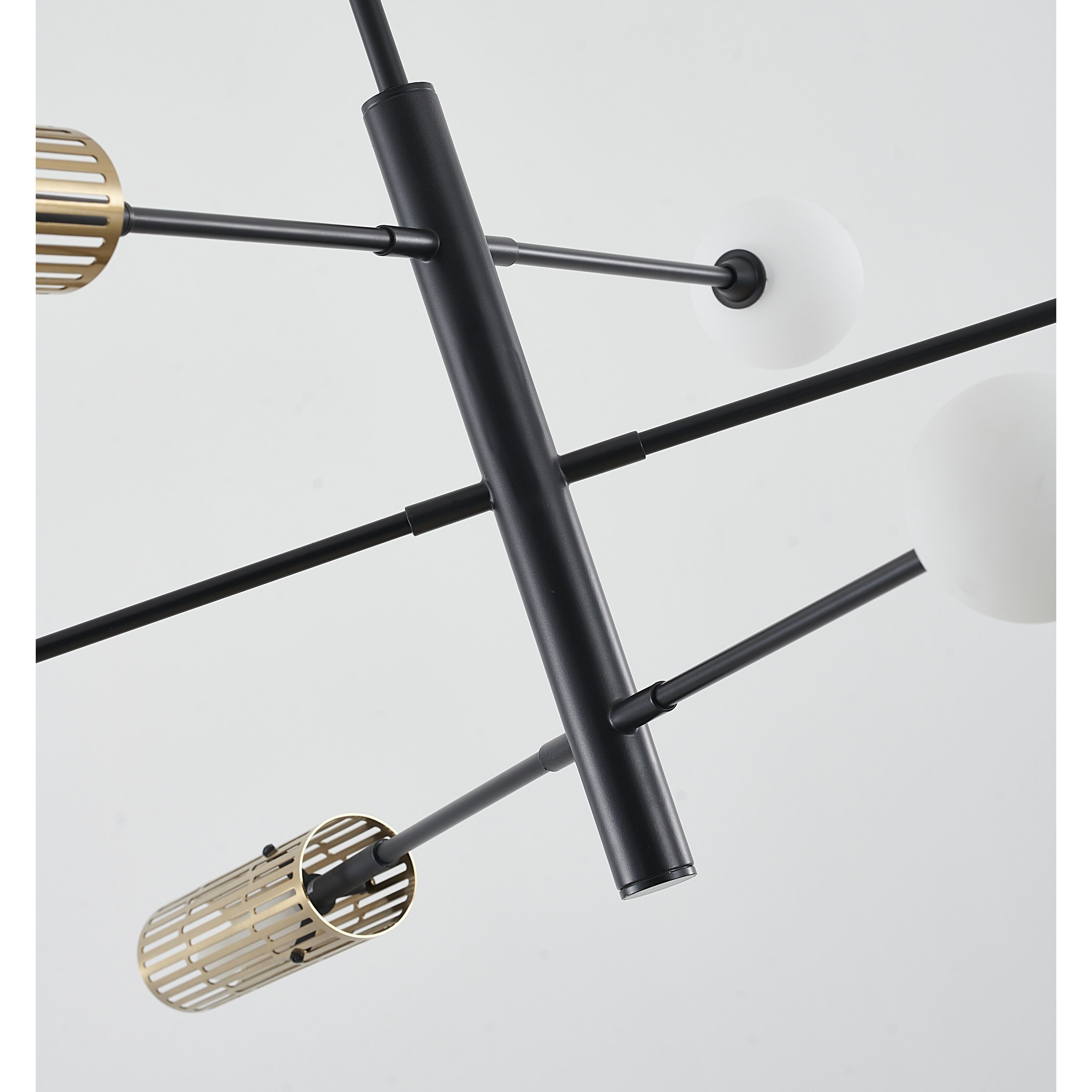 Canada 6 Light 45.6 inch Black and Gold Chandelier Ceiling Light